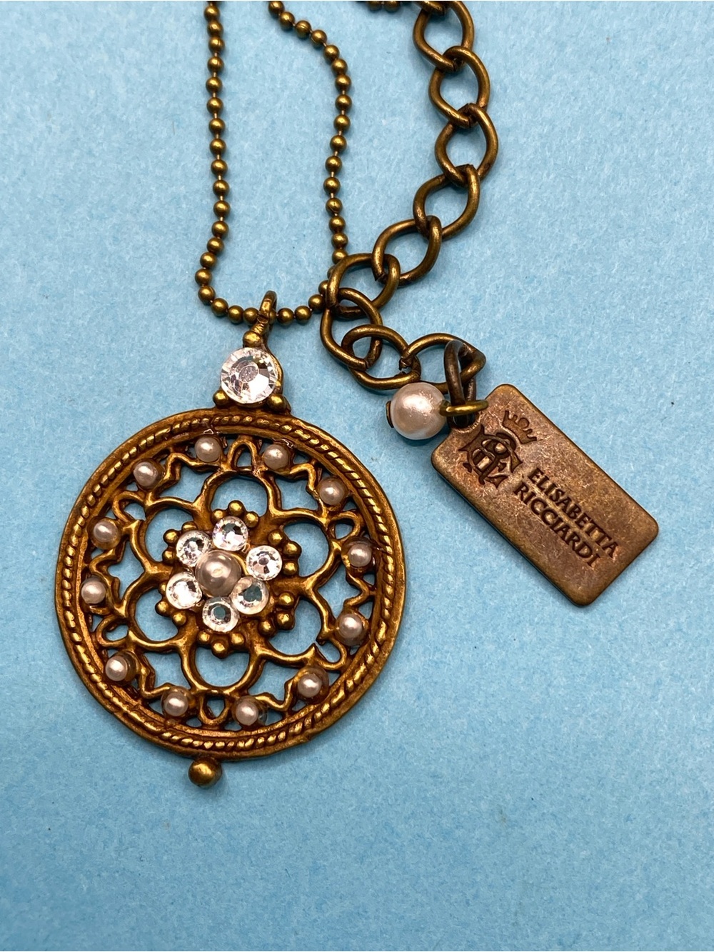 ELIZABETTA RICCARDI Dark Bronze Tone Necklace